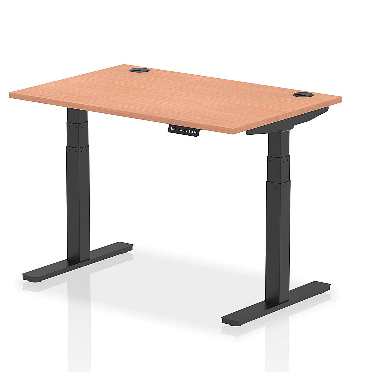 Air 1200mm Rectangular Height-Adjustable Desk, Black Leg, Beech Easy2Order : HA01205