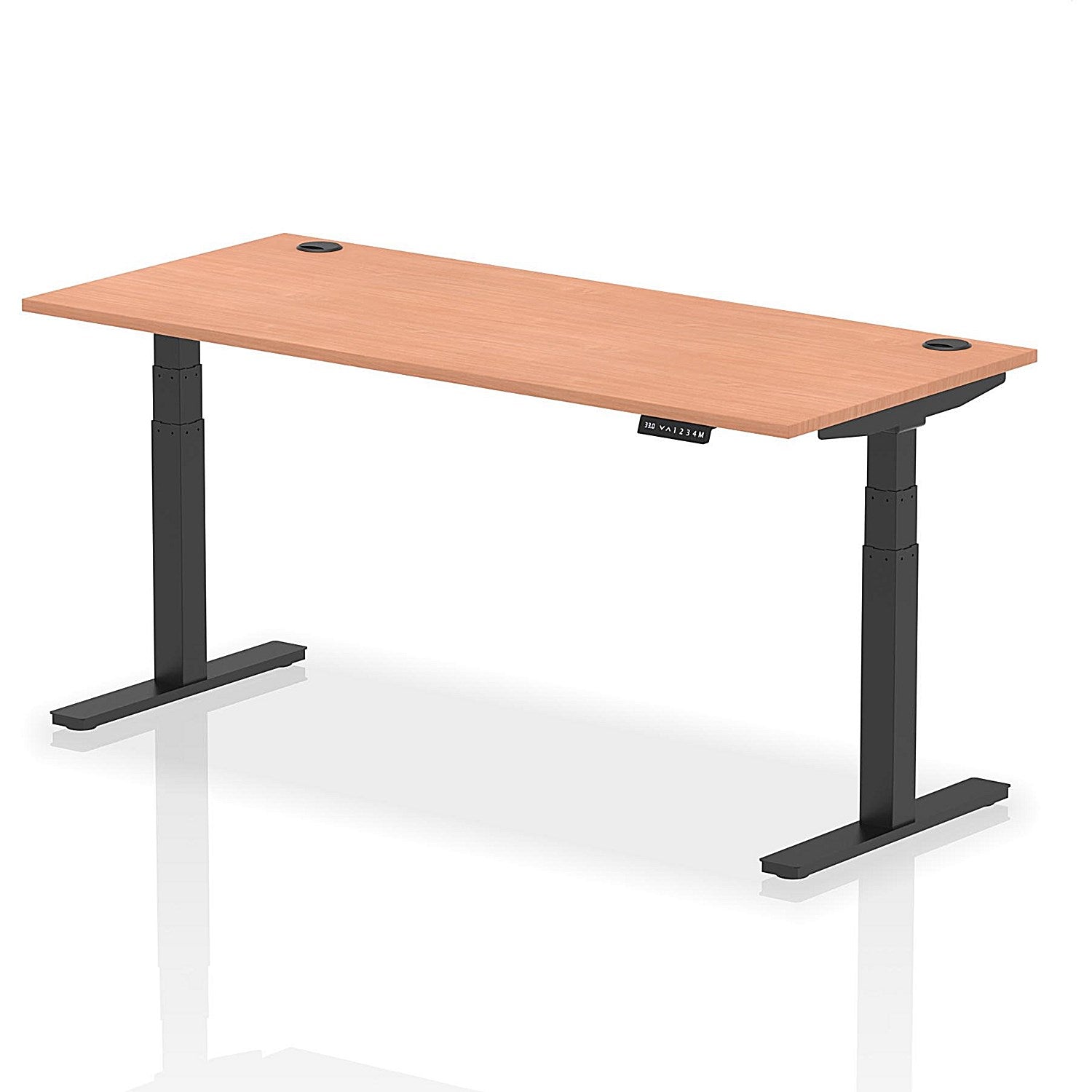 Air 1800mm Rectangular Height-Adjustable Desk, Black Leg, Beech Easy2Order : HA01208