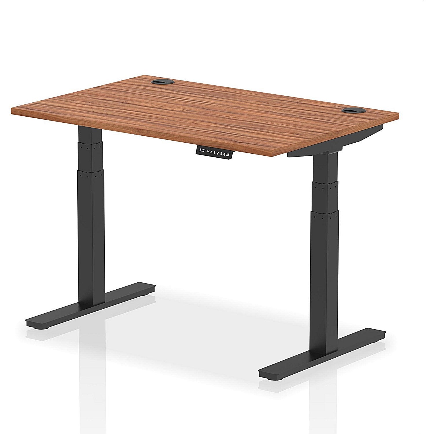 Air 1200mm Rectangular Height-Adjustable Desk, Black Leg, Walnut Easy2Order : HA01209