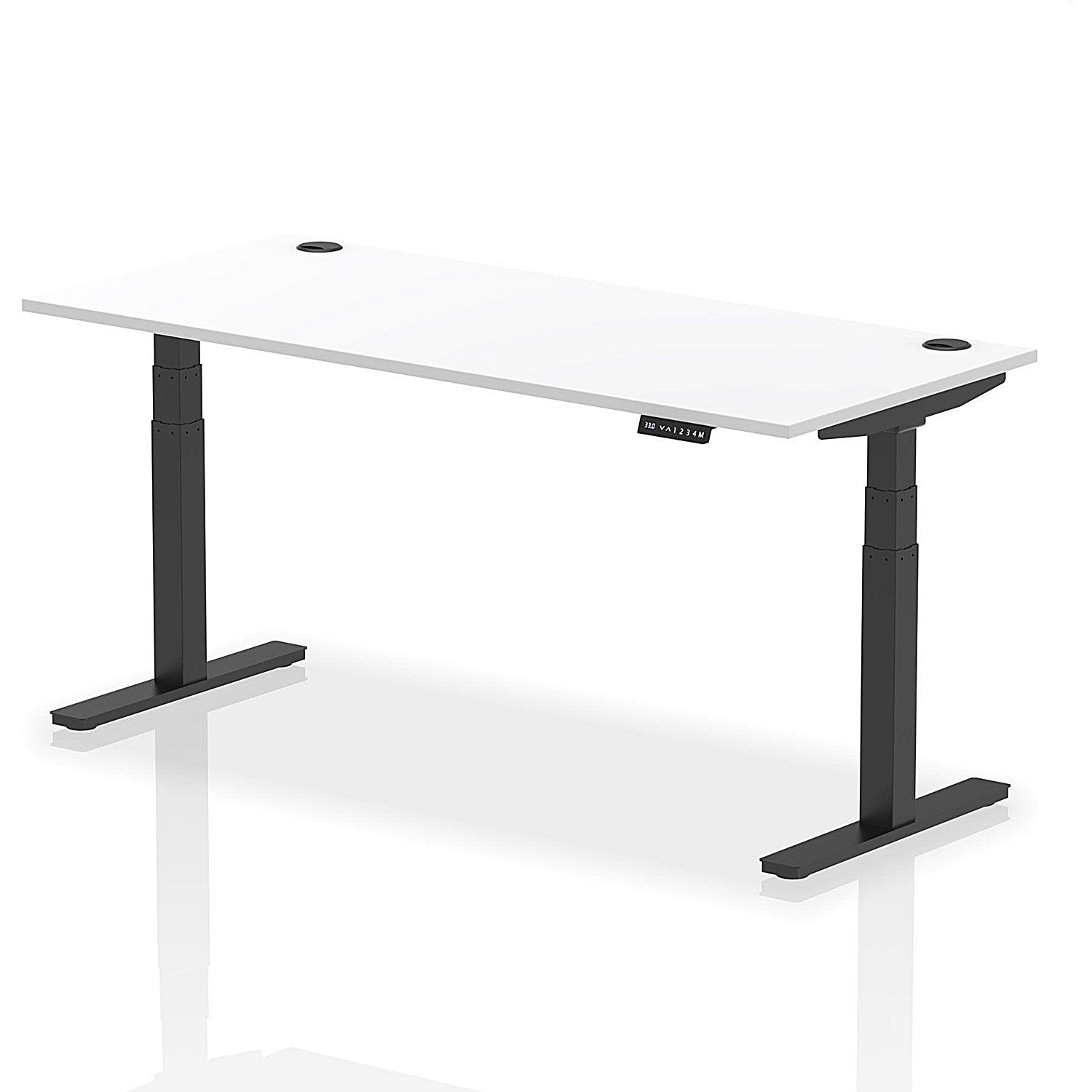 Air 1800mm Rectangular Height-Adjustable Desk, Black Leg, White Easy2Order : HA01216