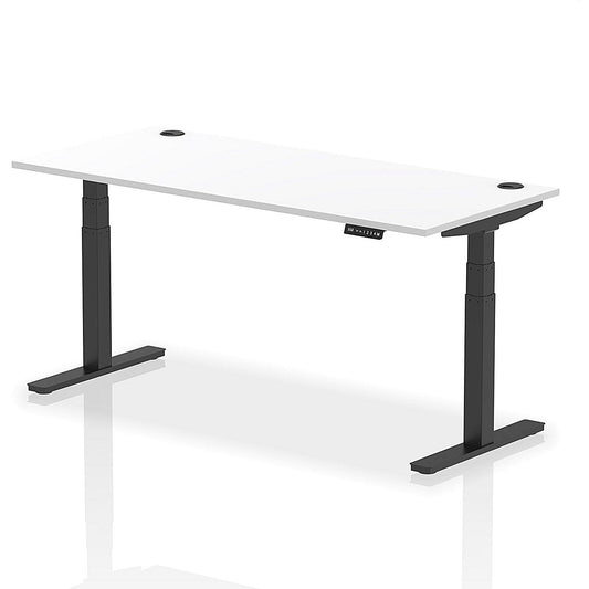 Air 1800mm Rectangular Height-Adjustable Desk, Black Leg, White Easy2Order : HA01216