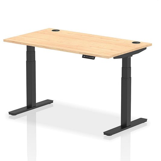 Air 1400mm Rectangular Height-Adjustable Desk, Black Leg, Maple Easy2Order : HA01218