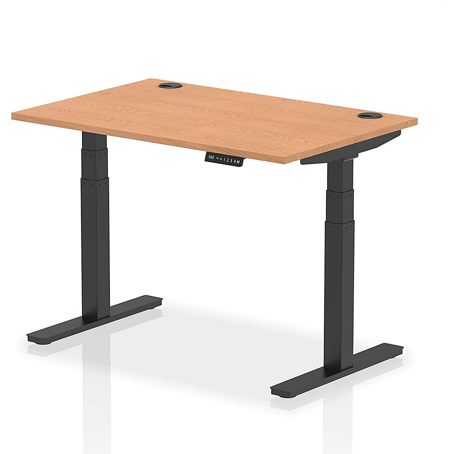 Air 1200mm Rectangular Height-Adjustable Desk, Black Leg, Oak Easy2Order : HA01221
