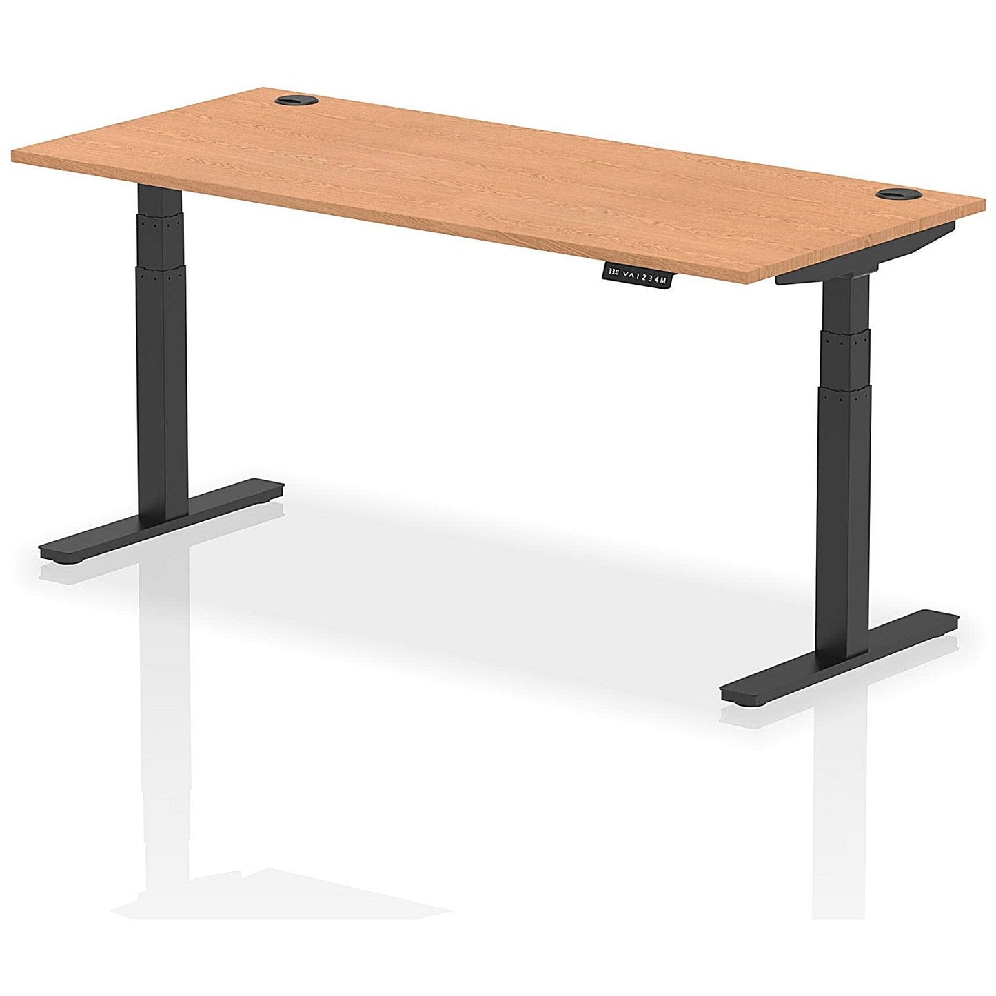 Air 1800mm Rectangular Height-Adjustable Desk, Black Leg, Oak Easy2Order : HA01224