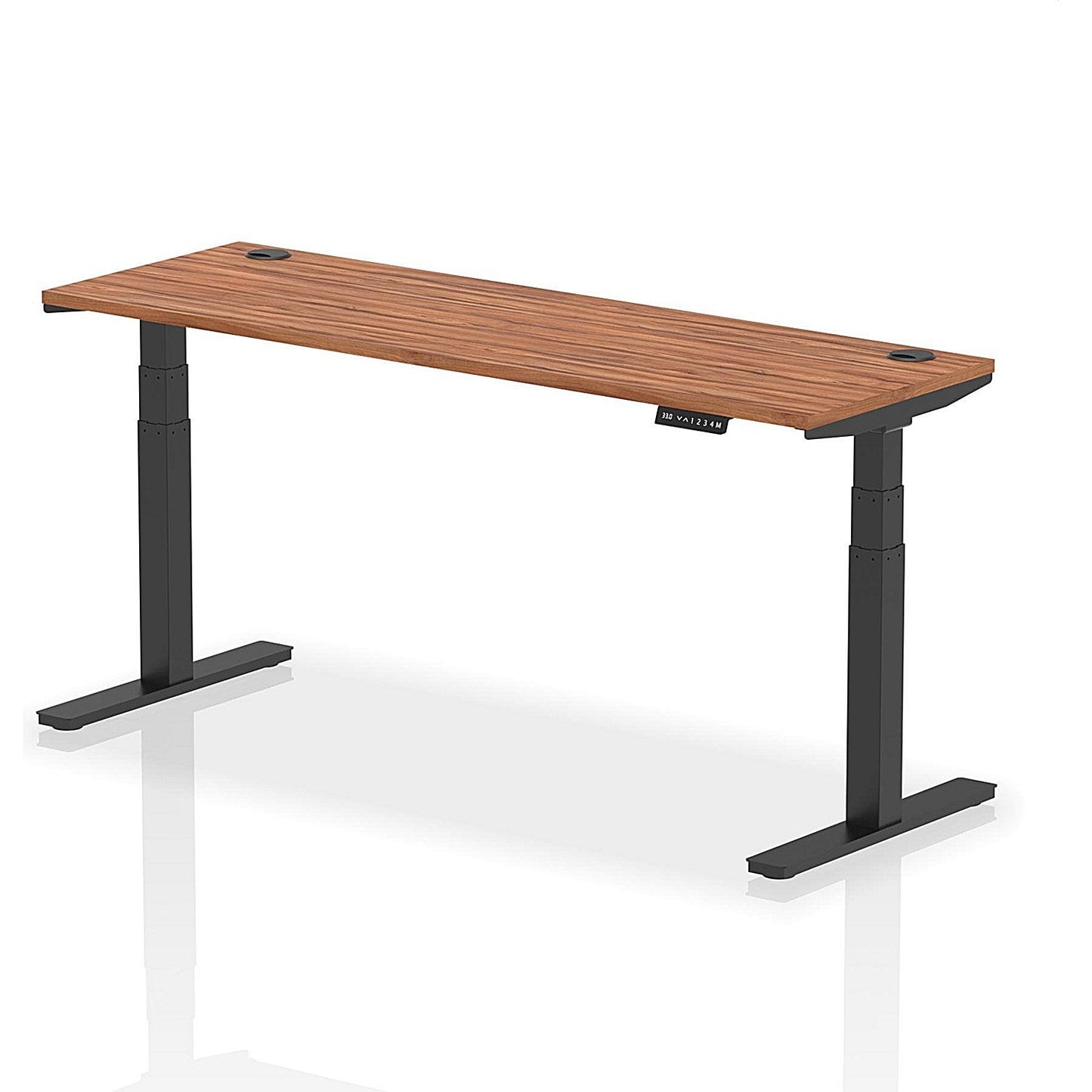 Air 1800mm Slim Rectangular Height-Adjustable Desk, Black Leg, Walnut Easy2Order : HA01232