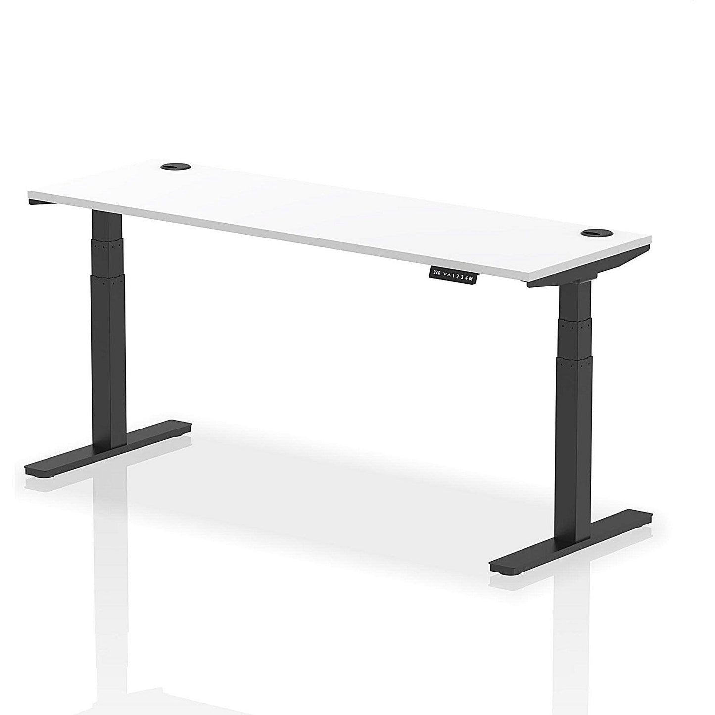 Air 1800mm Slim Rectangular Height-Adjustable Desk, Black Leg, White Easy2Order : HA01236