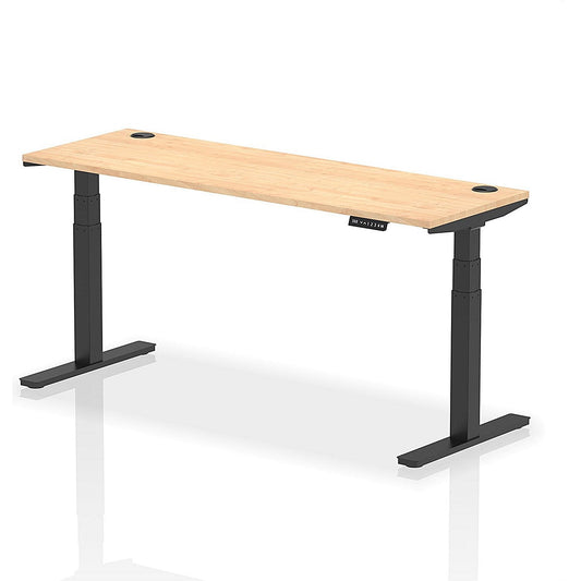 Air 1800mm Slim Rectangular Height-Adjustable Desk, Black Leg, Maple Easy2Order : HA01240