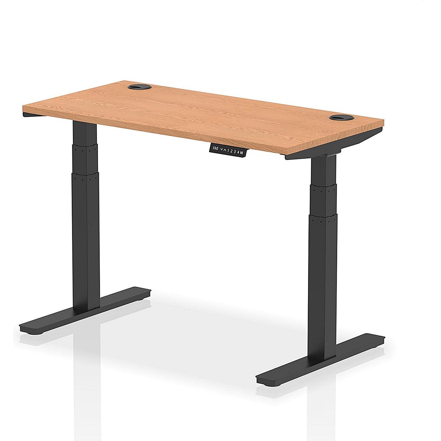 Air 1200mm Slim Rectangular Height-Adjustable Desk, Black Leg, Oak Easy2Order : HA01241