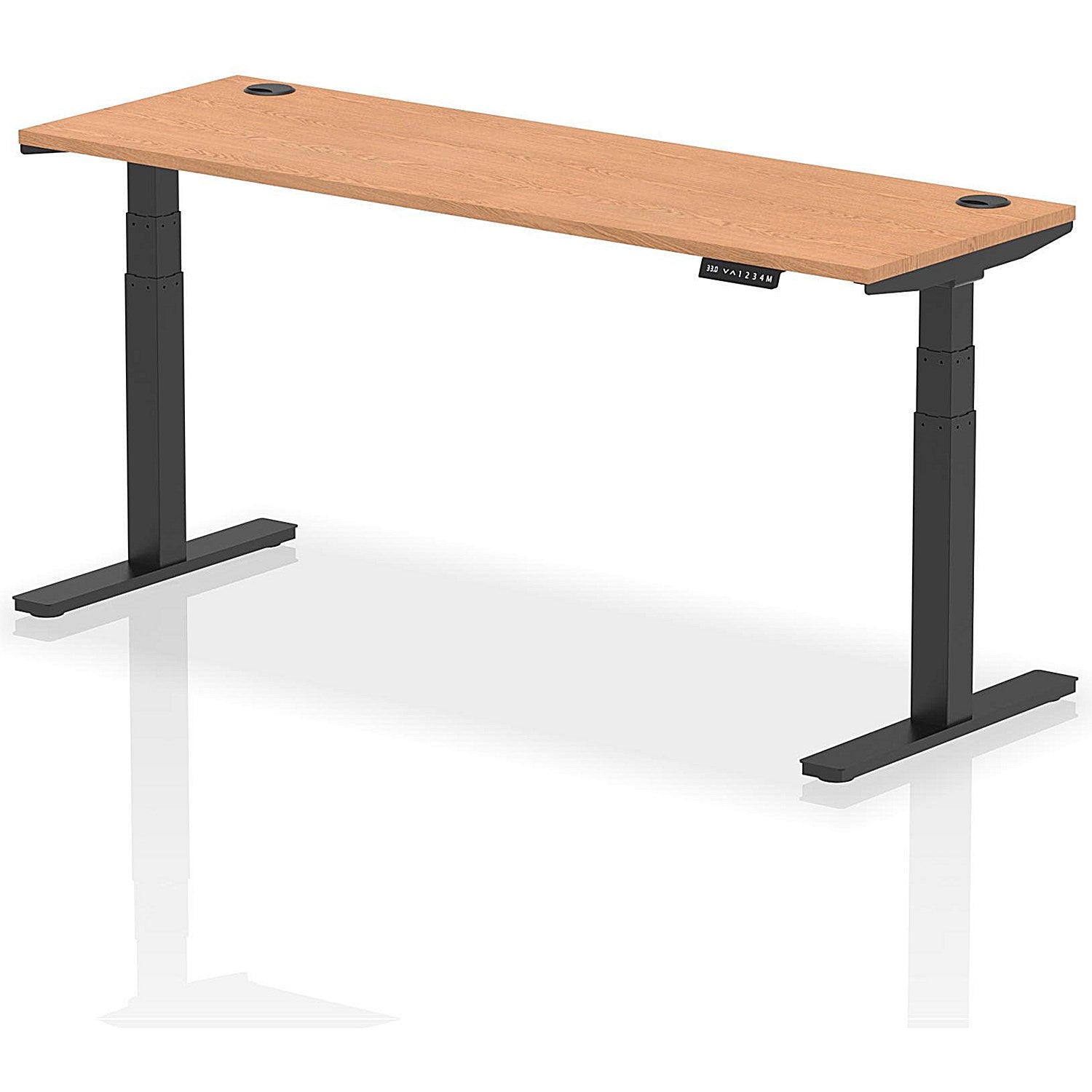 Air 1800mm Slim Rectangular Height-Adjustable Desk, Black Leg, Oak Easy2Order : HA01244