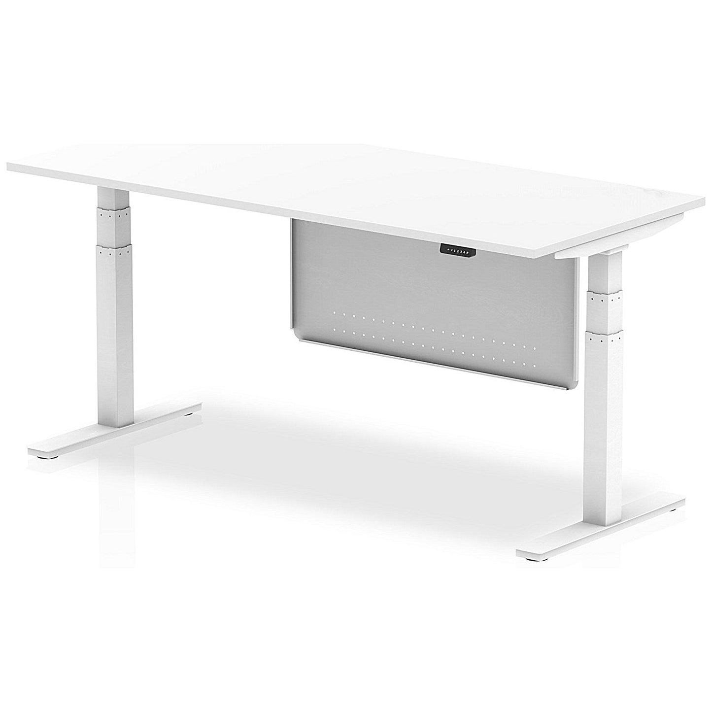 Air Modesty 1800mm Rectangular Height Adjustable Desk, White Leg & Modesty Panel, White Easy2Order : HA01312