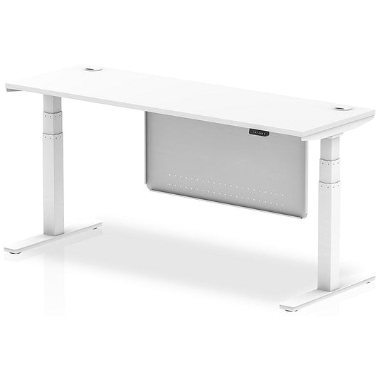 Air Modesty 1800mm Slim Rectangular Height Adjustable Desk, White Leg & Modesty Panel, White Easy2Order : HA01392