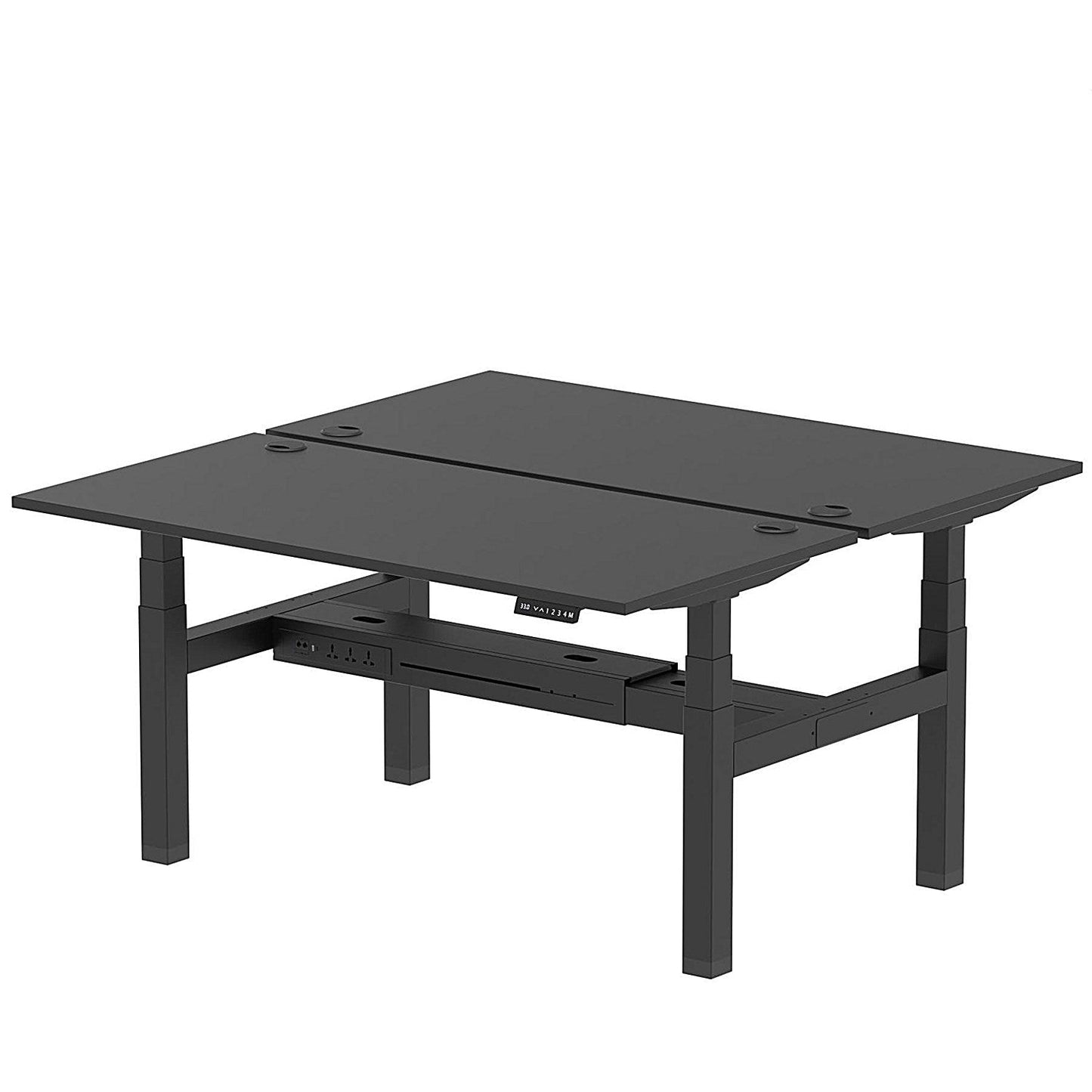 Air 2 Person Sit-Standing Bench Desk, Back to Back, 2 x 1600mm (800mm Deep), Black Frame, Black Easy2Order : HA02952