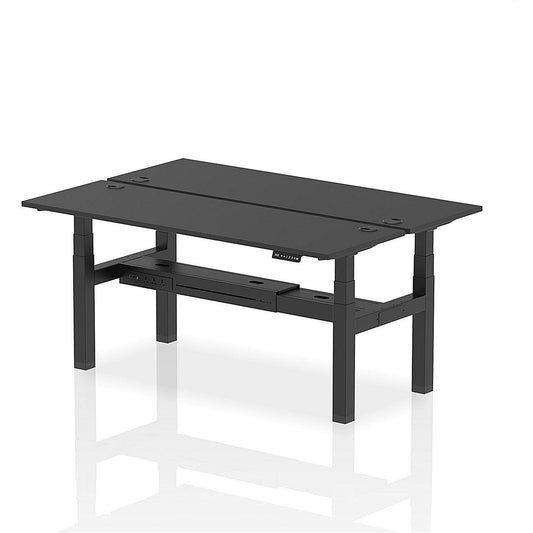 Air 2 Person Sit-Standing Bench Desk, Back to Back, 2 x 1800mm (600mm Deep), Black Frame, Black Easy2Order : HA02988
