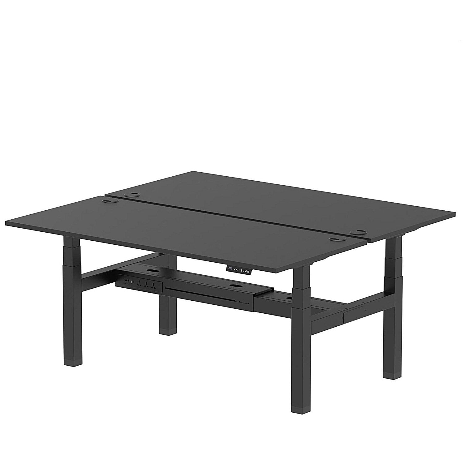 Air 2 Person Sit-Standing Bench Desk, Back to Back, 2 x 1800mm (800mm Deep), Black Frame, Black Easy2Order : HA03006