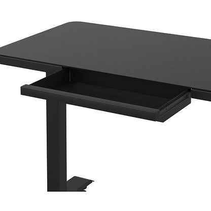 Black Ice 1145mm Rectangular Height Adjustable Desk, Black Leg, Black