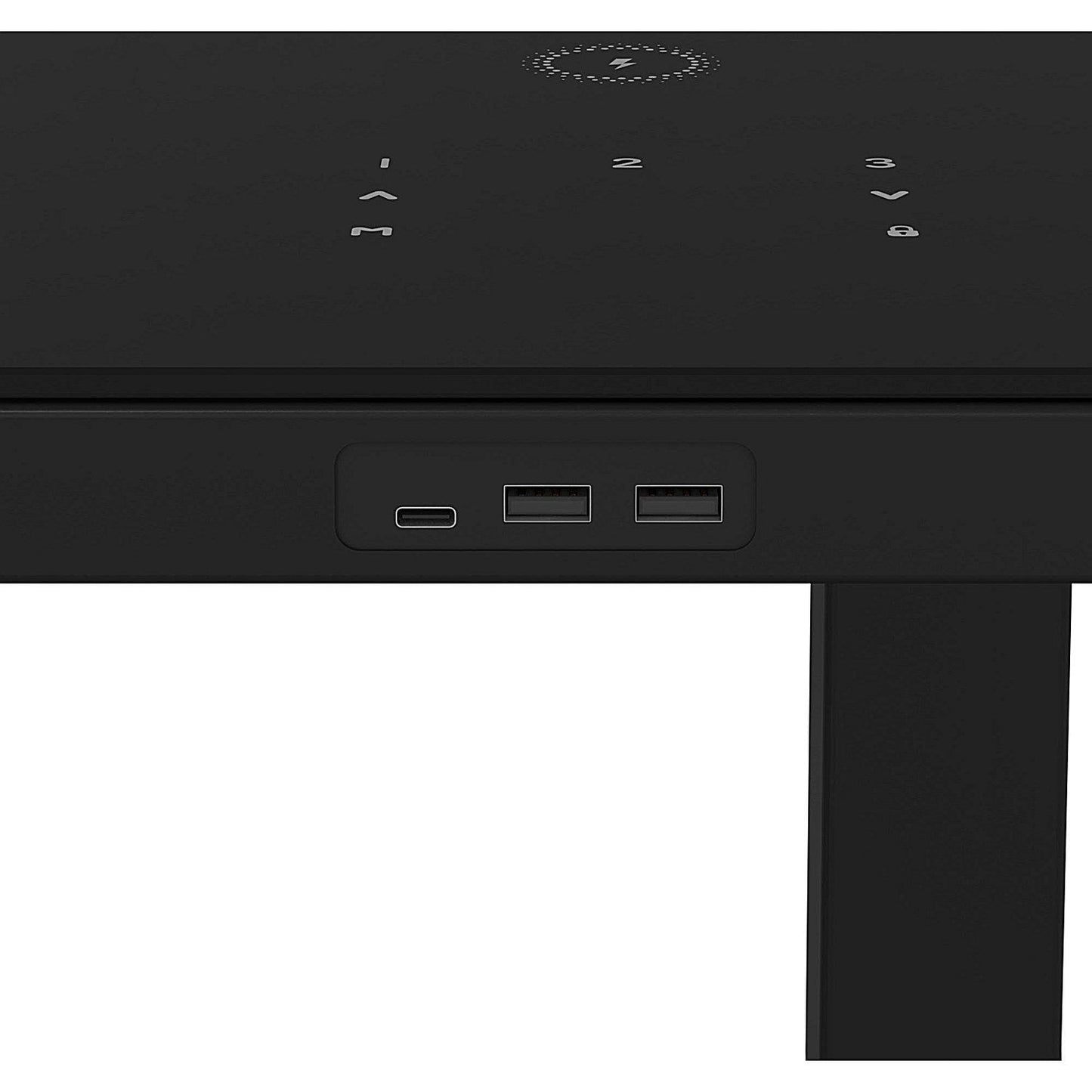Black Ice 1145mm Rectangular Height Adjustable Desk, Black Leg, Black Easy2Order : HA03152