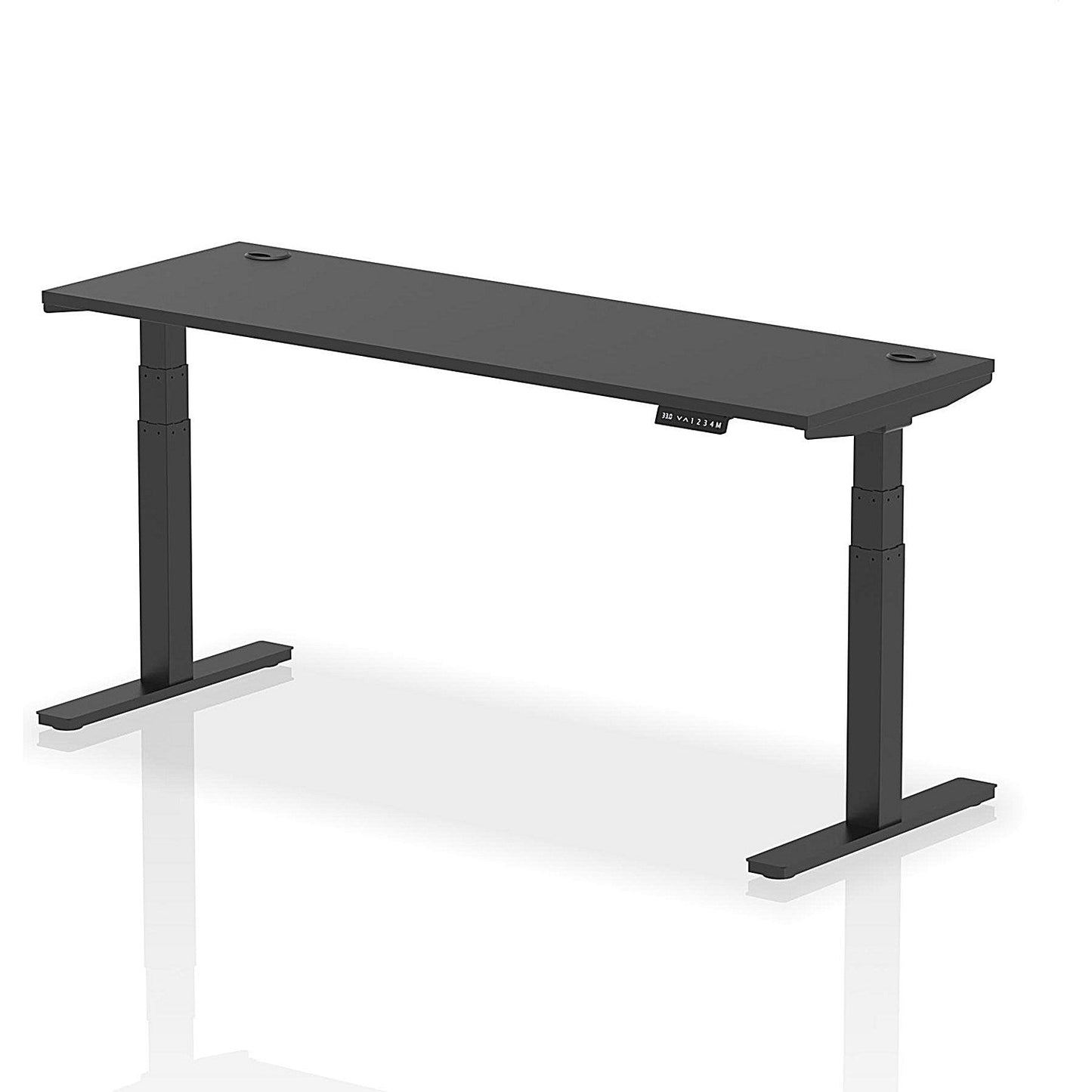 Air 1800mm Slim Rectangular Height Adjustable Desk, Black Leg, Black Easy2Order : HA03162