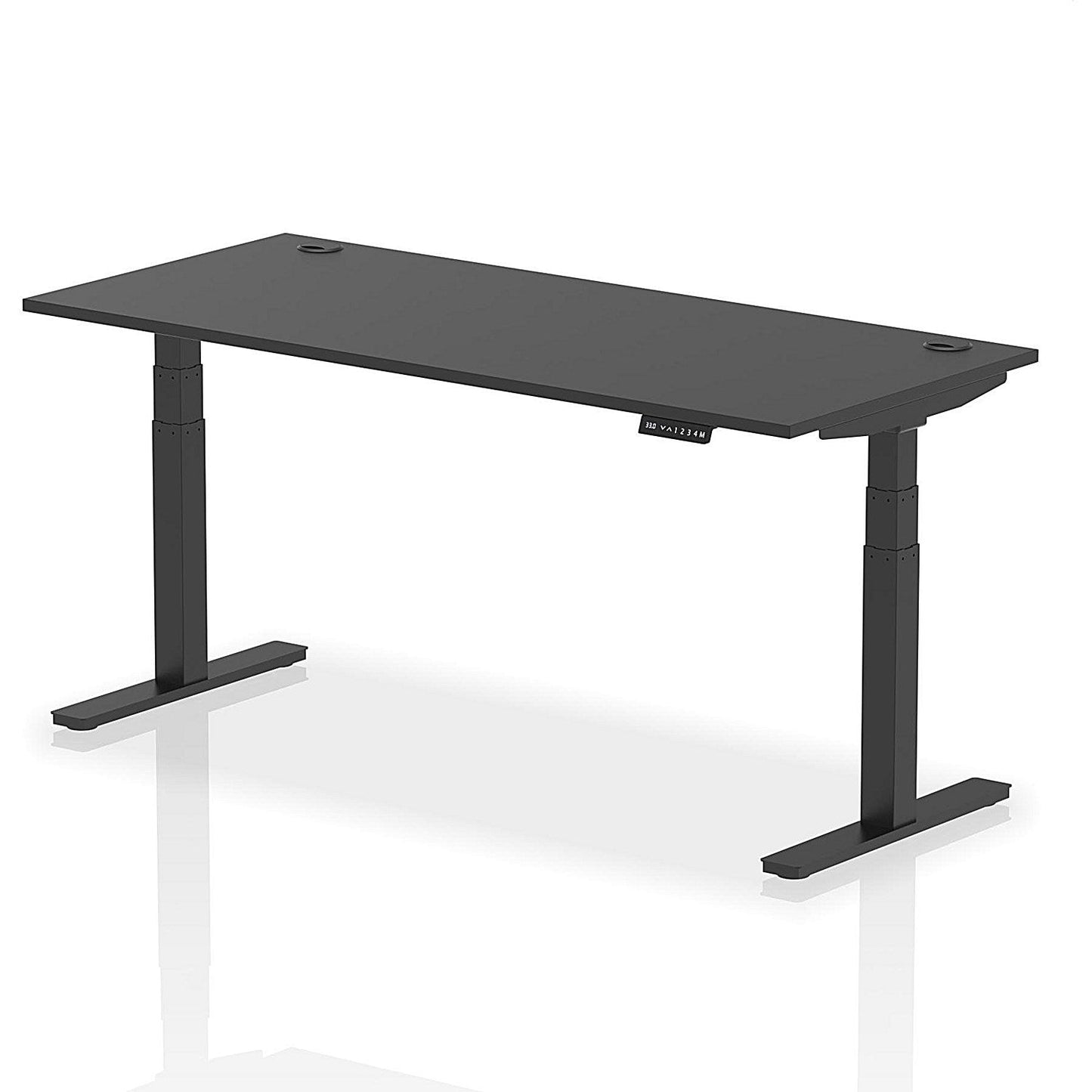 Air 1800mm Rectangular Height Adjustable Desk, Black Leg, Black Easy2Order : HA03174