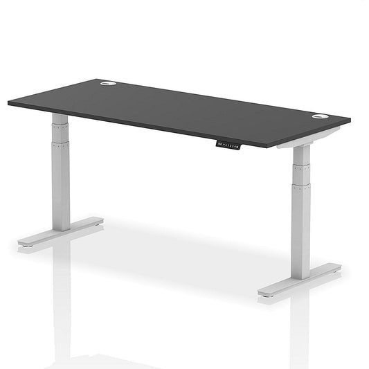 Air 1800mm Rectangular Height Adjustable Desk, Silver Leg, Black Easy2Order : HA03175