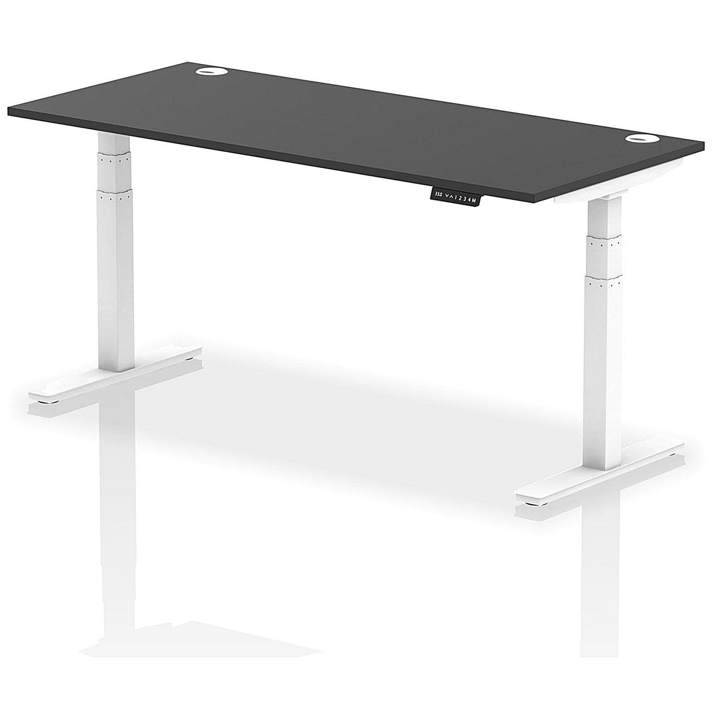 Air 1800mm Rectangular Height Adjustable Desk, White Leg, Black Easy2Order : HA03176