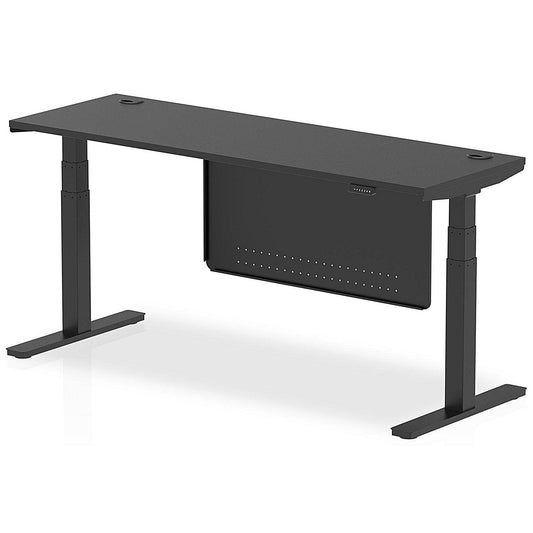 Air 1800mm Slim Rectangular Height Adjustable Desk with Modesty Panel, Black Easy2Order : HA03186