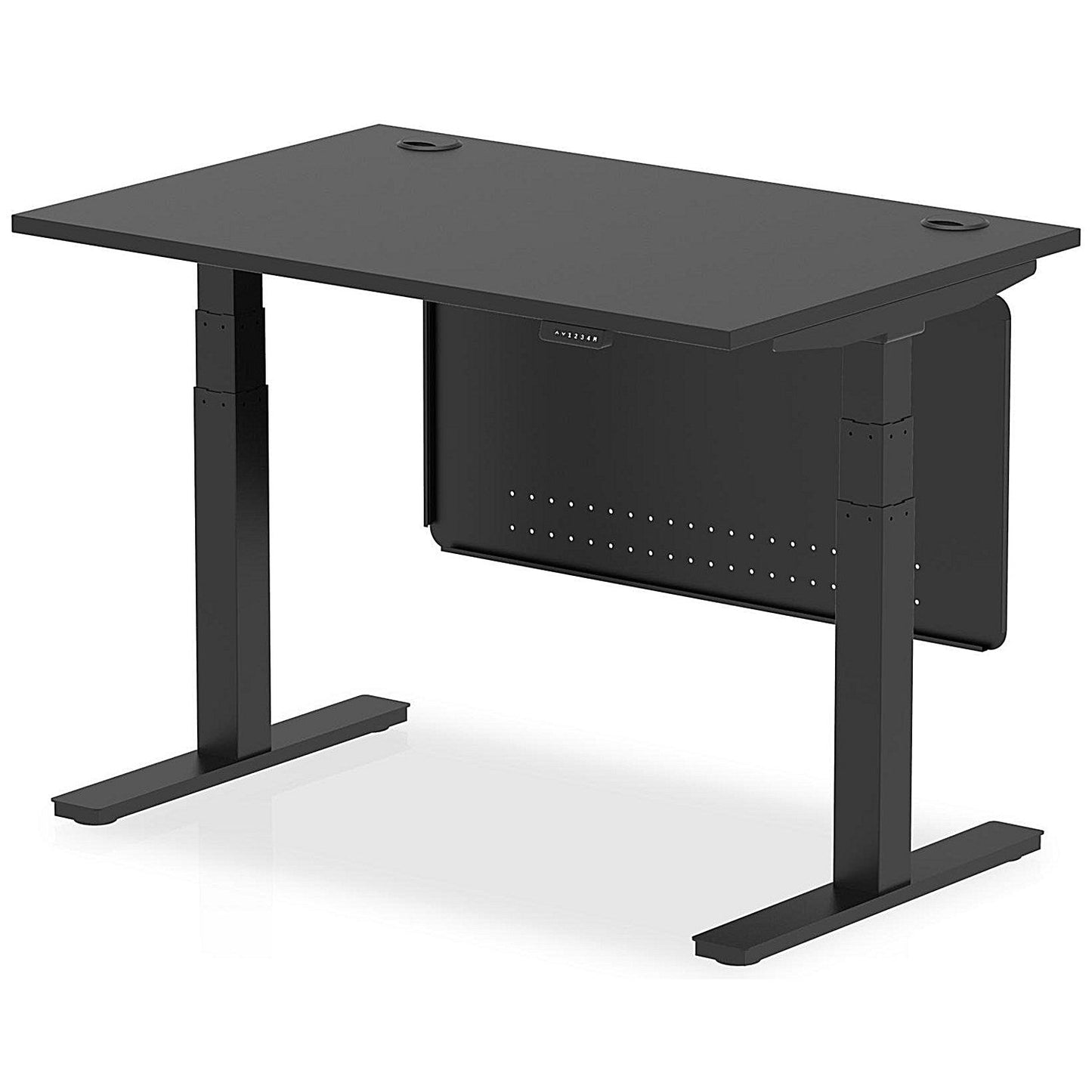 Air 1200mm Rectangular Height Adjustable Desk with Modesty Panel, Black Easy2Order : HA03189