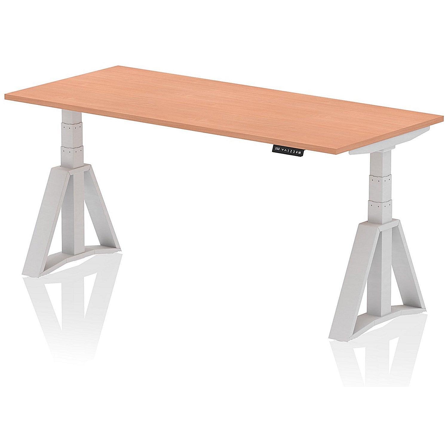 Air 1800mm Height Adjustable Desk, Silver Leg with Piste Foot, Beech Easy2Order : HA03204