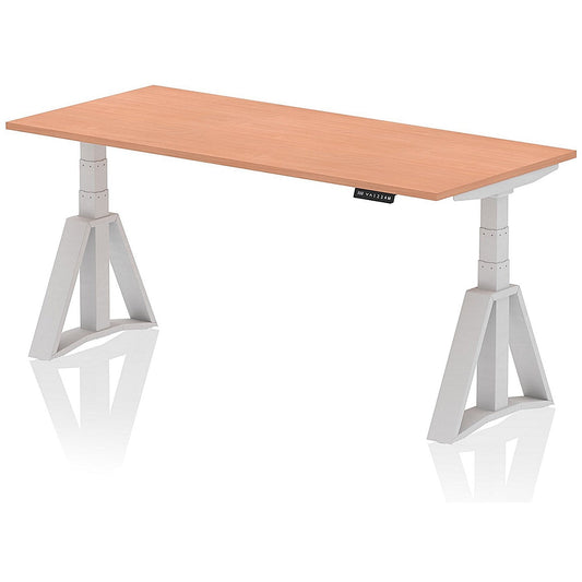 Air 1800mm Height Adjustable Desk, Silver Leg with Piste Foot, Beech Easy2Order : HA03204