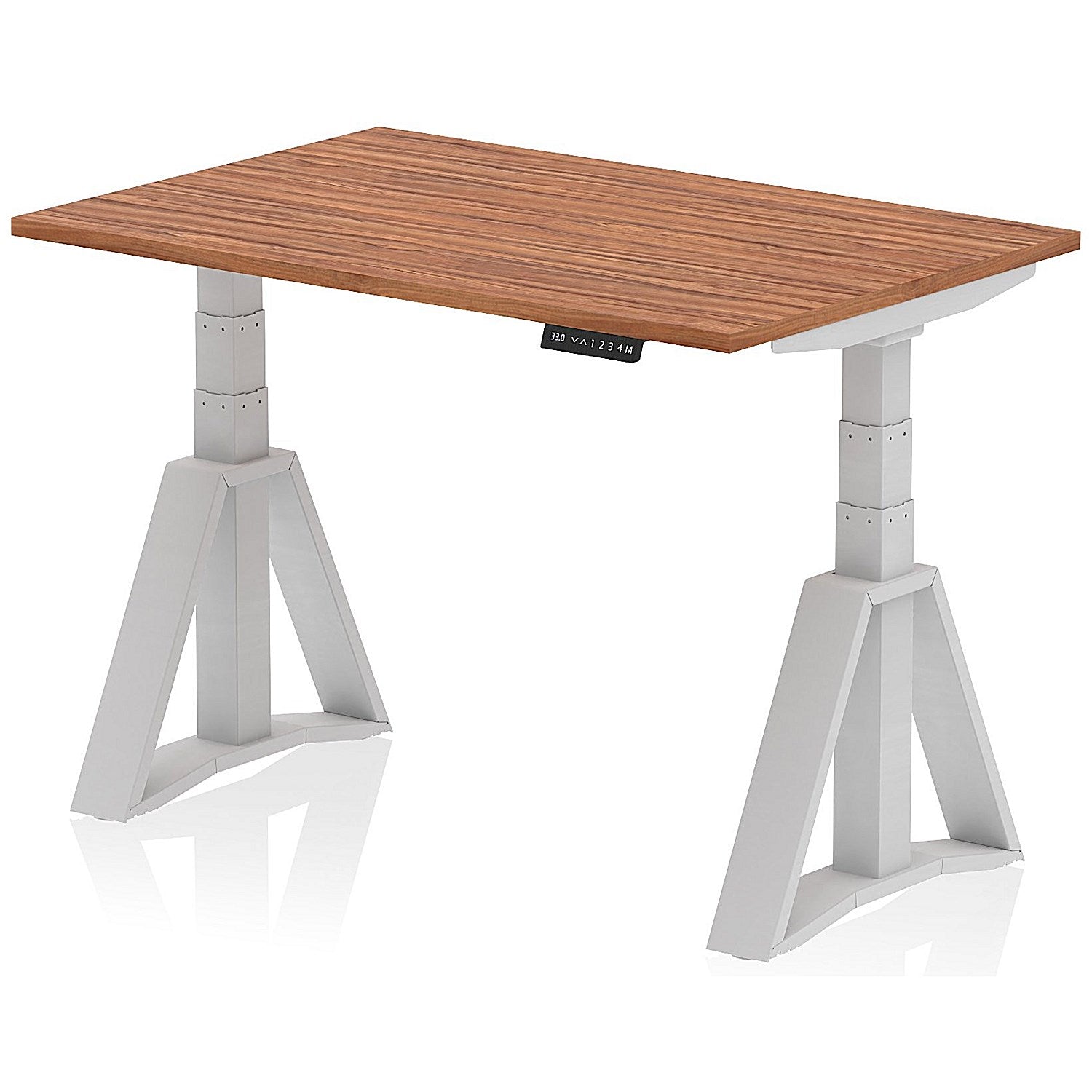 Air 1200mm Height Adjustable Desk, Silver Leg with Piste Foot, Walnut Easy2Order : HA03205