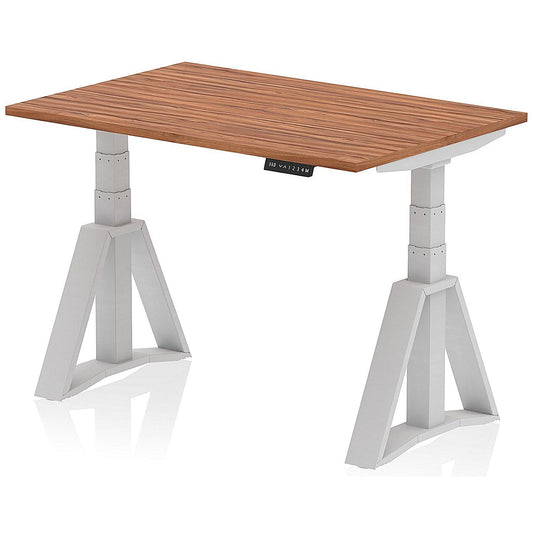 Air 1200mm Height Adjustable Desk, Silver Leg with Piste Foot, Walnut Easy2Order : HA03205