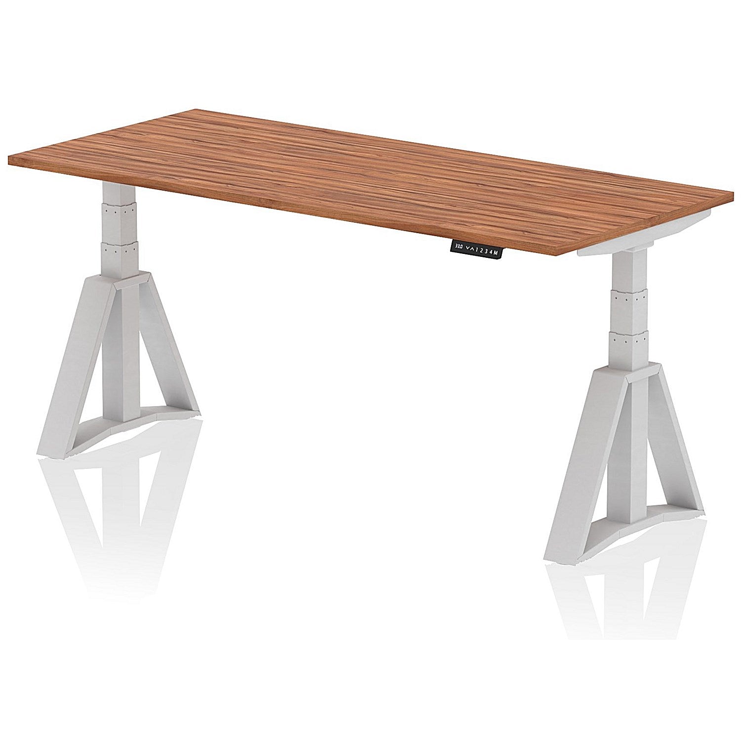 Air 1800mm Height Adjustable Desk, Silver Leg with Piste Foot, Walnut Easy2Order : HA03208