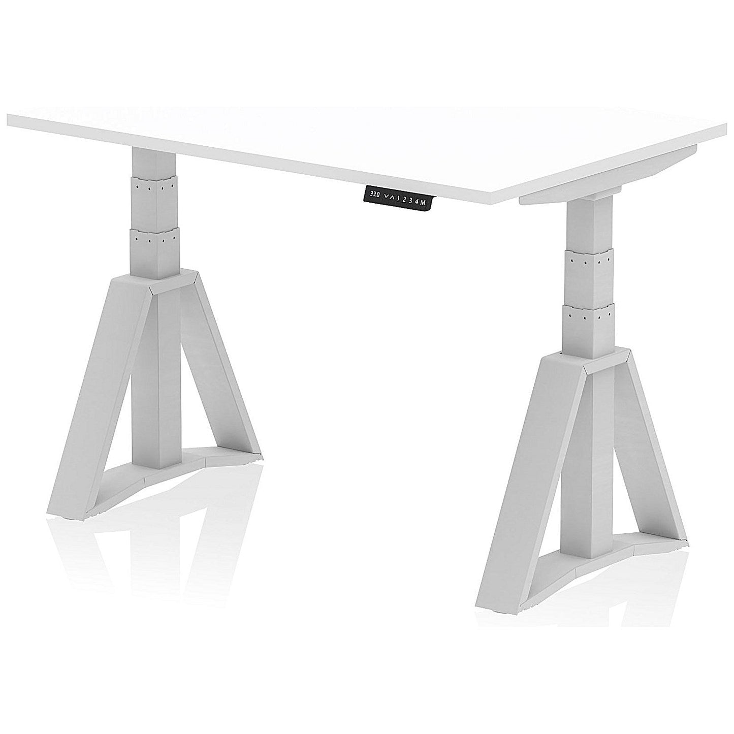 Air 1200mm Height Adjustable Desk, Silver Leg with Piste Foot, White Easy2Order : HA03209
