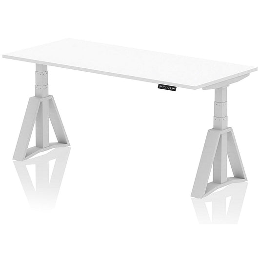 Air 1800mm Height Adjustable Desk, Silver Leg with Piste Foot, White Easy2Order : HA03212