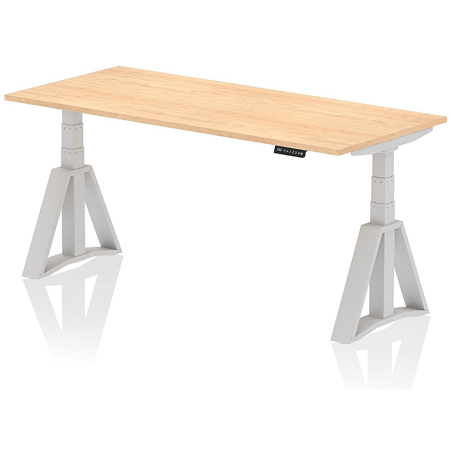 Air 1800mm Height Adjustable Desk, Silver Leg with Piste Foot, Maple Easy2Order : HA03216