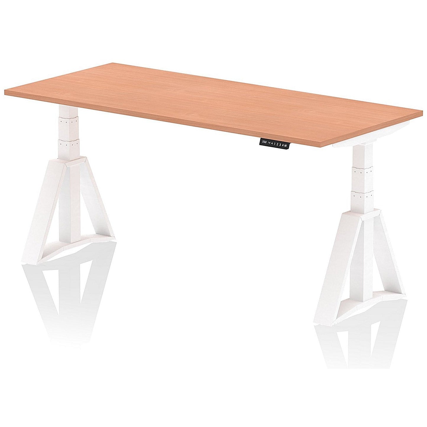 Air 1800mm Height Adjustable Desk, White Leg with Piste Foot, Beech Easy2Order : HA03224