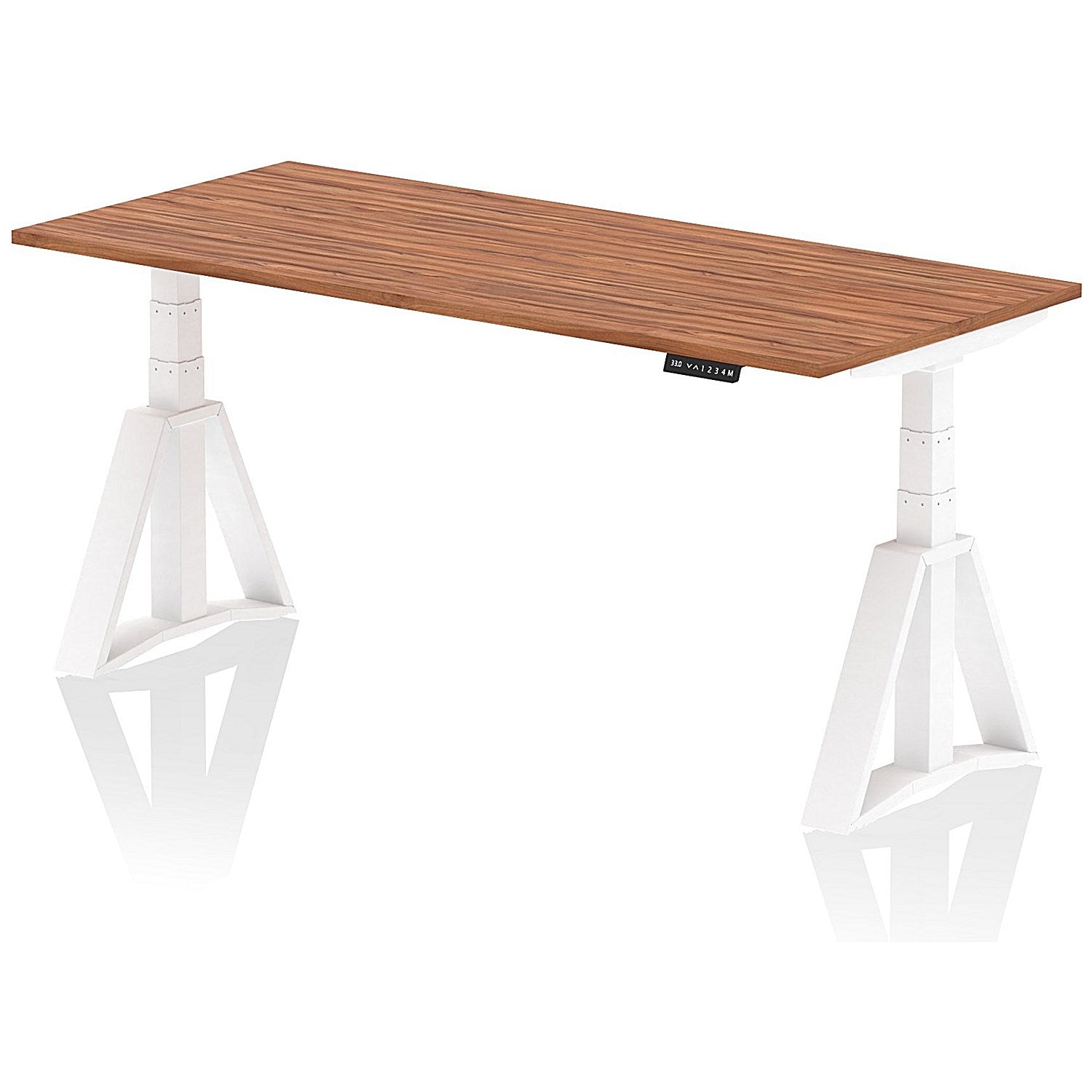 Air 1800mm Height Adjustable Desk, White Leg with Piste Foot, Walnut Easy2Order : HA03228