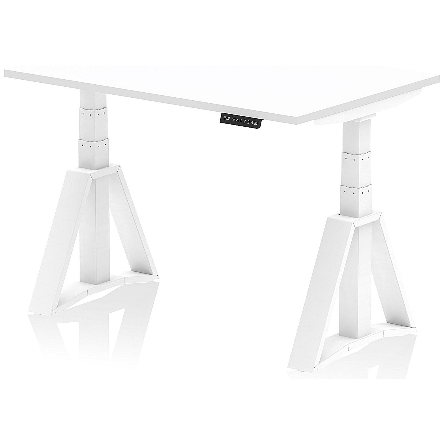 Air 1200mm Height Adjustable Desk, White Leg with Piste Foot, White Easy2Order : HA03229