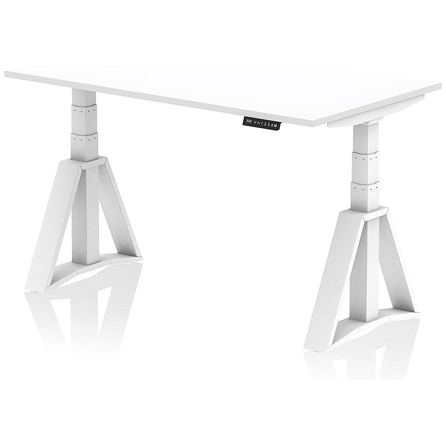 Air 1400mm Height Adjustable Desk, White Leg with Piste Foot, White Easy2Order : HA03230