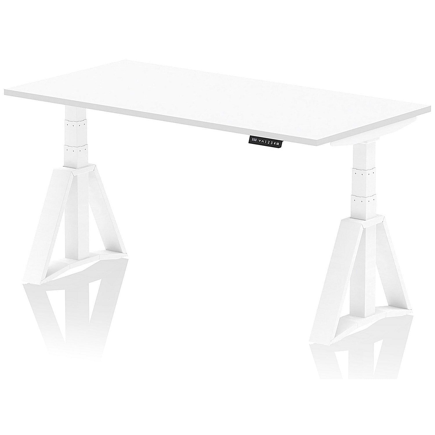 Air 1600mm Height Adjustable Desk, White Leg with Piste Foot, White Easy2Order : HA03231