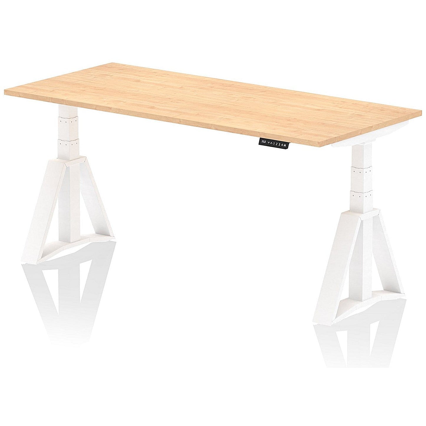 Air 1800mm Height Adjustable Desk, White Leg with Piste Foot, Maple Easy2Order : HA03236
