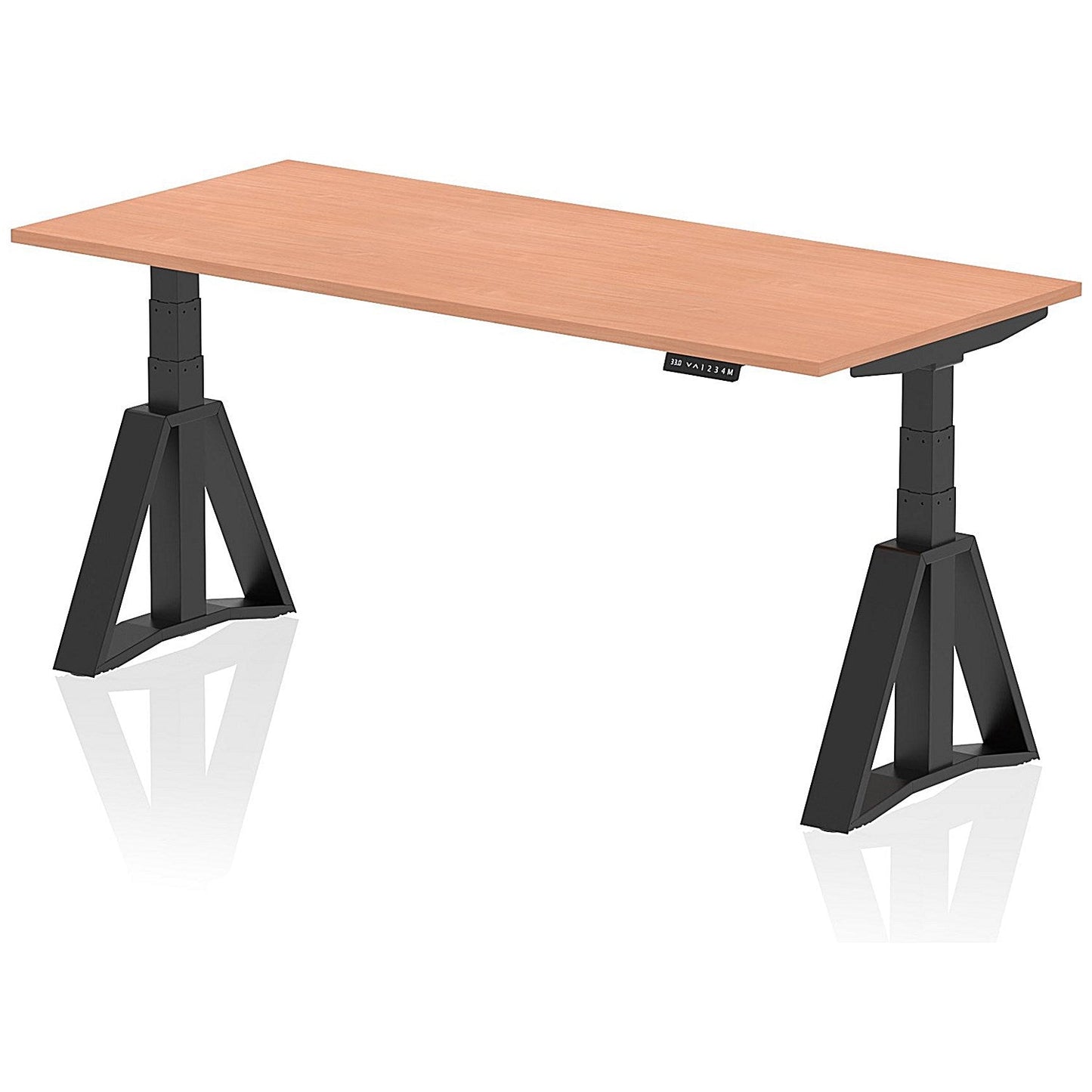 Air 1800mm Height Adjustable Desk, Black Leg with Piste Foot, Beech Easy2Order : HA03348