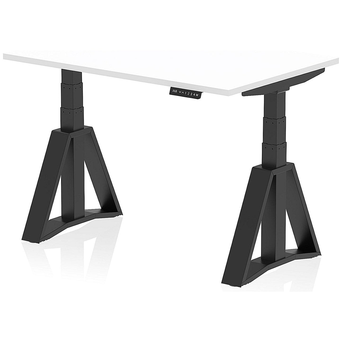 Air 1200mm Height Adjustable Desk, Black Leg with Piste Foot, White Easy2Order : HA03353