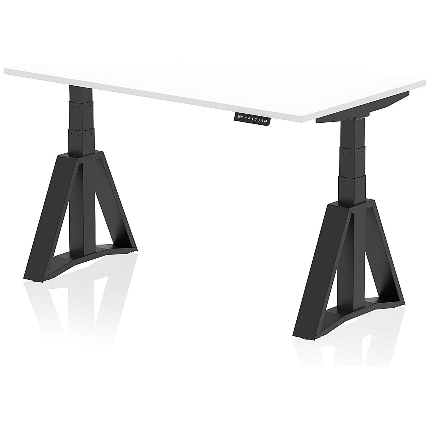 Air 1400mm Height Adjustable Desk, Black Leg with Piste Foot, White Easy2Order : HA03354