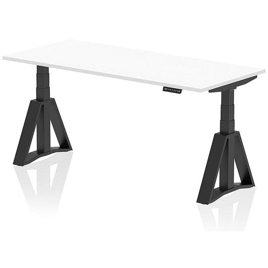 Air 1800mm Height Adjustable Desk, Black Leg with Piste Foot, White Easy2Order : HA03356