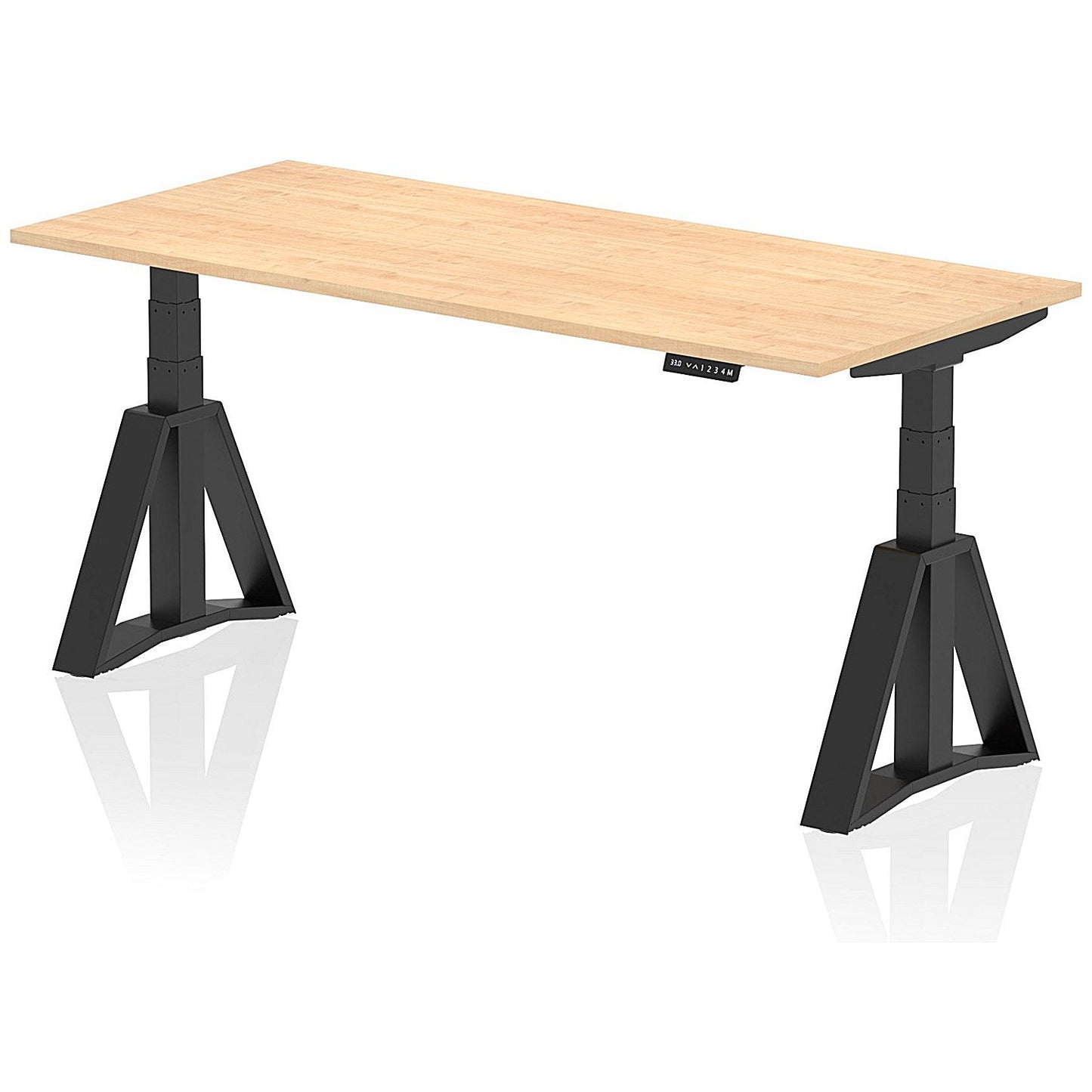 Air 1800mm Height Adjustable Desk, Black Leg with Piste Foot, Maple Easy2Order : HA03360