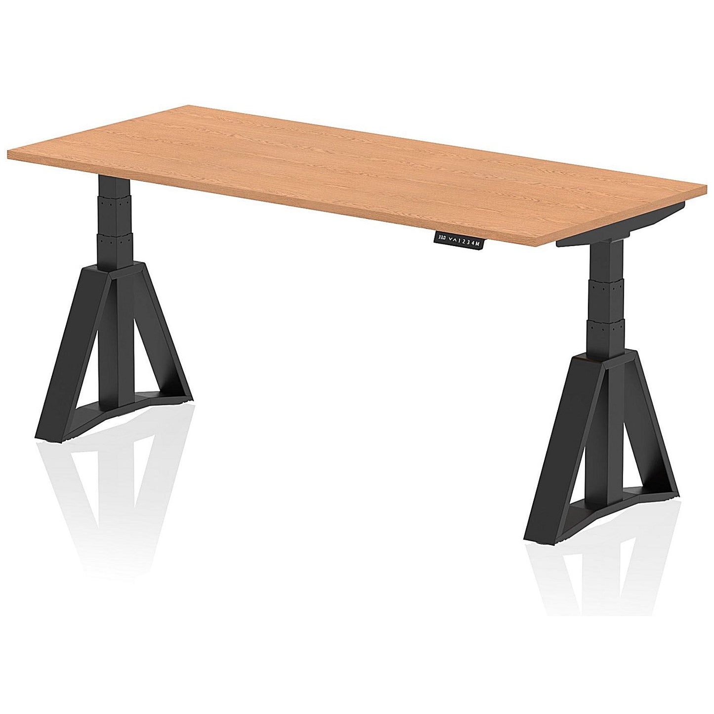 Air 1800mm Height Adjustable Desk, Black Leg with Piste Foot, Oak Easy2Order : HA03364