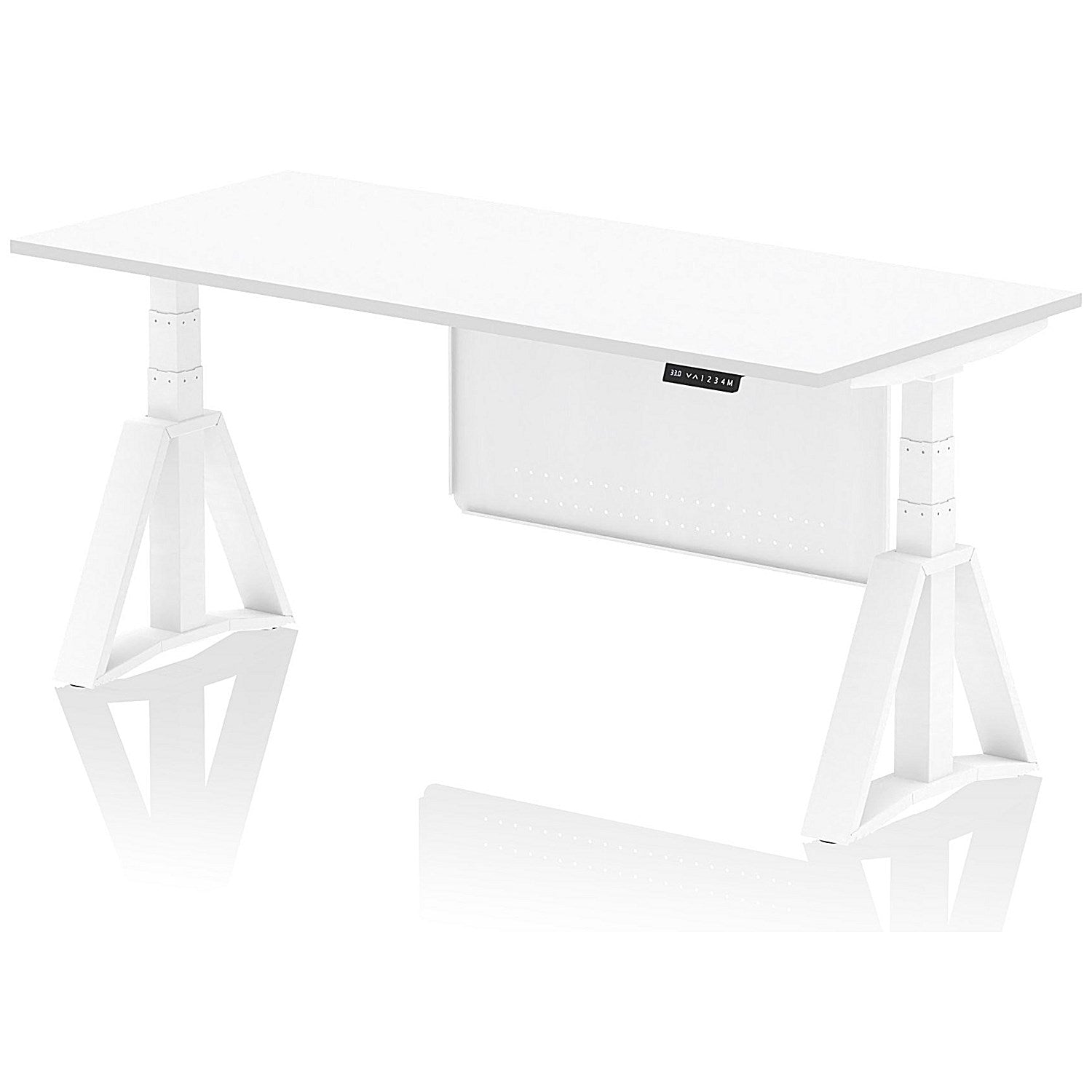 Air Modesty 1800mm Height Adjustable Desk, White Leg with Piste Foot and Modesty Panel, White Easy2Order : HA03448