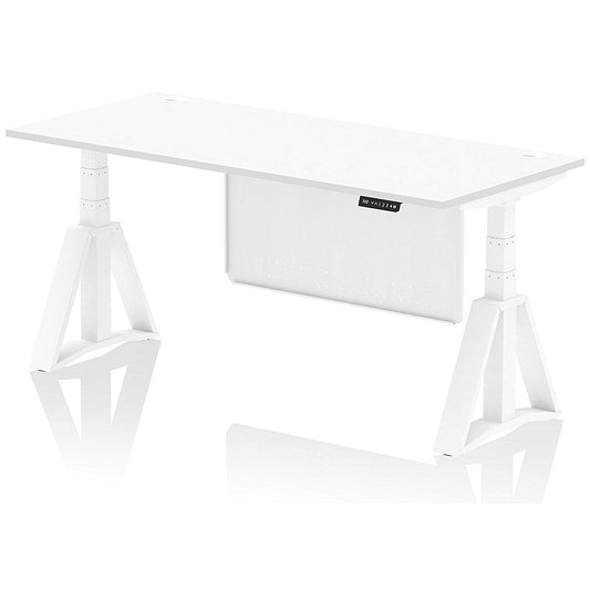 Air Modesty 1800mm Height Adjustable Cable Port Desk, White Leg with Piste Foot and Modesty Panel, White Easy2Order : HA03488