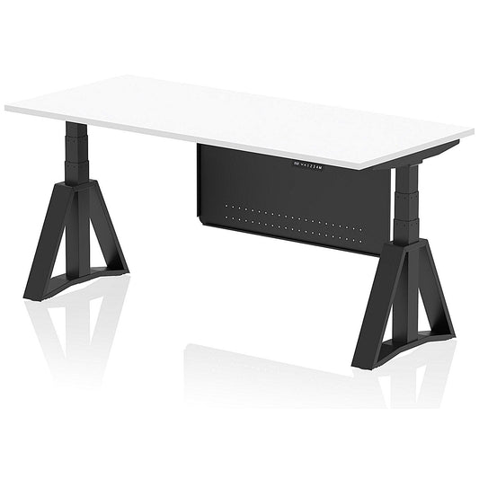 Air Modesty 1800mm Height Adjustable Desk, Black Leg with Piste Foot and Modesty Panel, White Easy2Order : HA03572