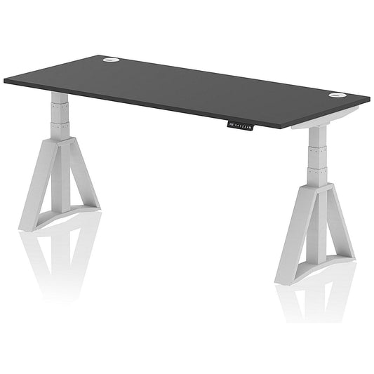 Air 1800mm Height Adjustable Cable Port Desk, Silver Leg with Piste Foot, Black Easy2Order : HA03655